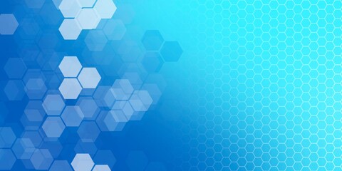 Abstract Blur background with white and blue hexagon pattern, bee crate pattern with copy space. illustration Wallpaper 