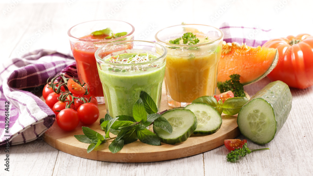 Sticker vegetable juice, smoothie with fresh ingredients