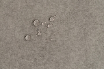 Water drops on waterproof textile material - short depth of field.