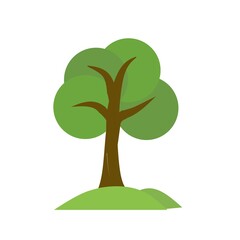 Flat tree icon illustration. Simple tree forest plant silhouette icon. best tree  simple  on white background isolation
