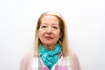 Portrait of a grandmother over 78 years old.