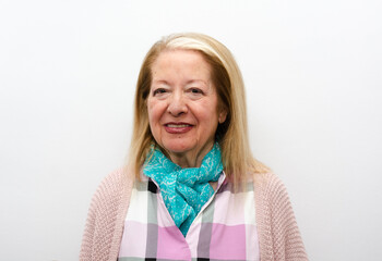 Portrait of a grandmother over 78 years old.