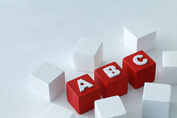 Obraz premium 積み木と記号・文字