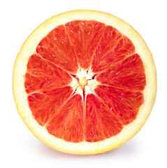 Fresh Grapefruit with leaf isolated on white background, Fresh Grapefruit on White Background With clipping path, 