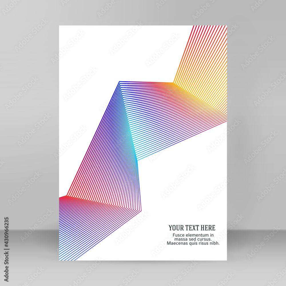 Poster design elements. curved sharp corners many streak. abstract vertical broken stripes on white backgro