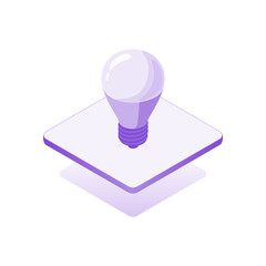 Icon smart  LED lamp , isometric design infographic