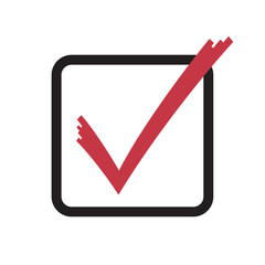 Check mark box icon, Tick symbol, Election vote sign, Check list concept, Simple line design for web site, logo, app, UI, Vector illustration