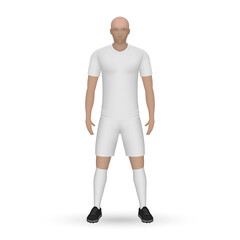 3D realistic soccer player mockup. Football Team Kit template