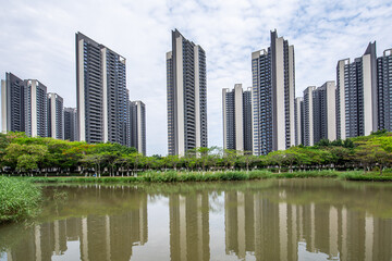 Fototapeta na wymiar Real Estate Development in Nansha District, Guangzhou, China