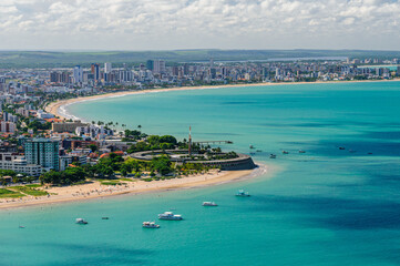 Joao Pessoa, Paraiba, Brazil on March 19, 2009. Aerial view of the city showing the beaches of...