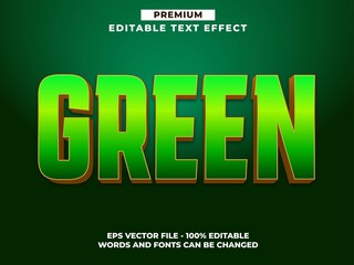 Green Premium Editable Text Effect Font style