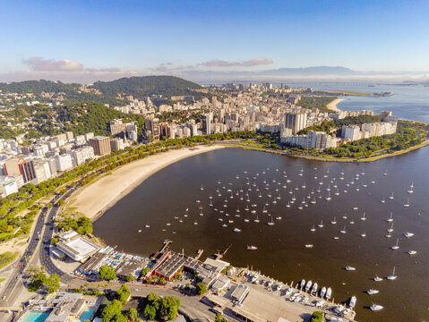 Rio de Janeiro &ndash; Strand Praia de Botafogo von oben &ndash; Brazilien