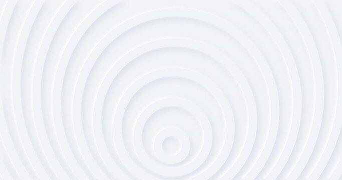 4k white dynamic circular abstract animation with soft shadow. 3d move minimal subtle lines pattern. Neumorphism ui style. Light grey wallpaper motion design. Blank animated illustration for business