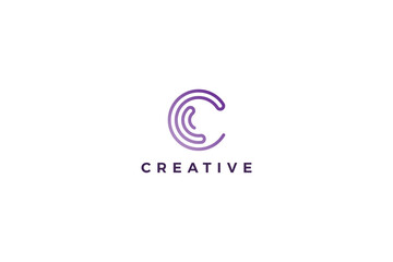 Letter c cyber link abstract logo design