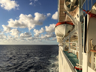 Dream holiday vacation on luxury cruiseship or cruise ship liner in the Caribbean with breathtaking...