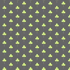 Seamless pattern with simple leaves. Endless plant texture. Vector illustration