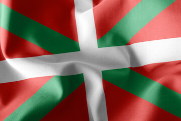 3D illustration flag of Basque Country is a region of Spain.  - obrazy, fototapety, plakaty