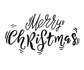 Fototapeta na wymiar Merry Christmas vector text, Calligraphic Lettering, design card template. Creative typography for Holiday Greeting Gift Poster. Calligraphy Font style Banner.