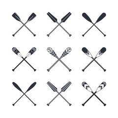 Crossed oar sign in flat style, vector © marina_ua