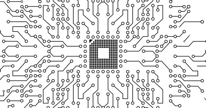 Circuit board background animated. Digital technology background.