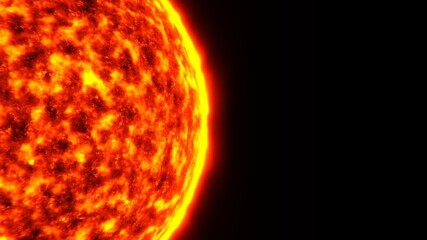 Realistic 3D illustration of the Sun