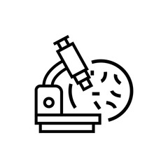 Microflora checkup icon. Laboratory diagnostic vector illustration. vector illustration. Editable stroke.