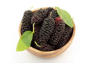fresh and ripe mulberries background