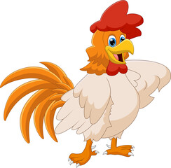 cartoon rooster posing