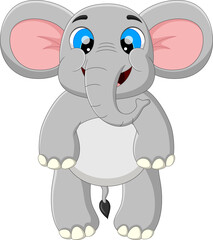 cartoon baby elephant posing and smiling