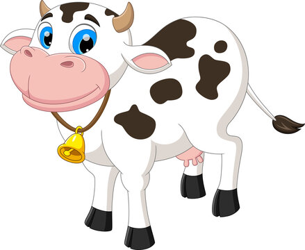 cartoon cow posing and smile