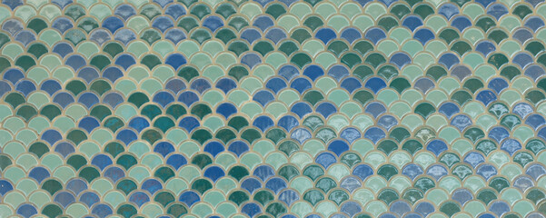 colored seamless ceramic mosaic tile with arabic pattern