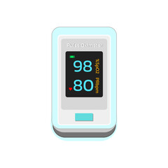 Flat design icon for Fingertip blood oxygen monitor with digital display.