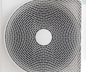 Fototapeta na wymiar Air compressor fan, abstract white circle dots