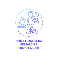 Non-commercial research and private study concept icon. Research project, assignment idea thin line illustration. Knowledge promotion. Making single copies. Vector isolated outline RGB color drawing