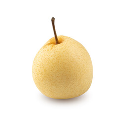 Fresh Chinese pear fruit isolated on white background with clipping path.