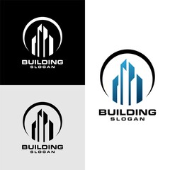 Modern Building logo design template vector