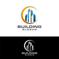 Modern Building logo design template vector