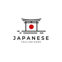 Japanese  logo icon line art vector illustration design