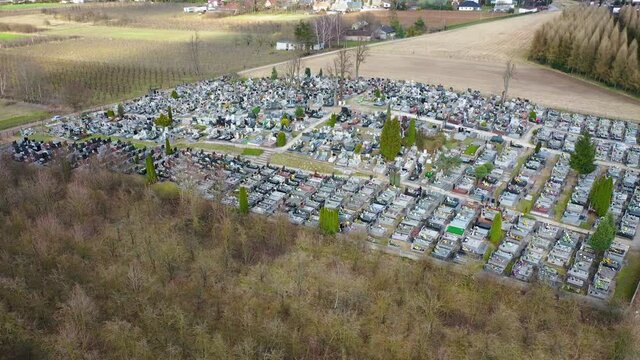 Cemetery in Rogow village in Brzeziny County, Lodzkie Voivodeship of Poland