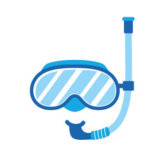 Diving mask and snorkel isolated flat icon