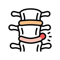 spinal hernia disease color icon vector. spinal hernia disease sign. isolated symbol illustration