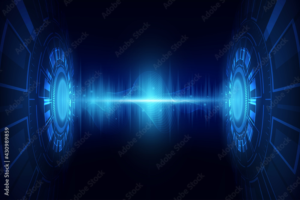Poster vector futuristic circle interface screen design. abstract technology communication innovation conce