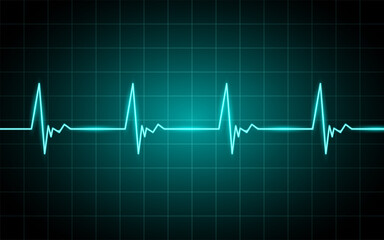 Neon glowing lines, Heartbeat concept, Lifeline background design