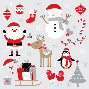 festive christmas icon collection design