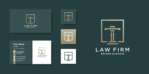 Law firm logo template with modern concept Premium Vector
