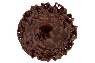 Chocolate splash. Isolated on a white background. 3d rendering. High resolution.