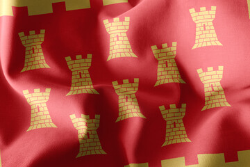 3D illustration flag of Greater Manchester is a county of Englan