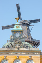 Old authentic Renaissance and Rococo epochs architecture in historical downtown of Potsdam, Germany