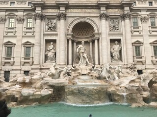 Fototapeta na wymiar Fontana di Trevi in Rome, Italy (2019)