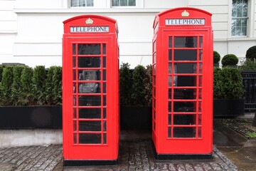 London UK - red telephone booths